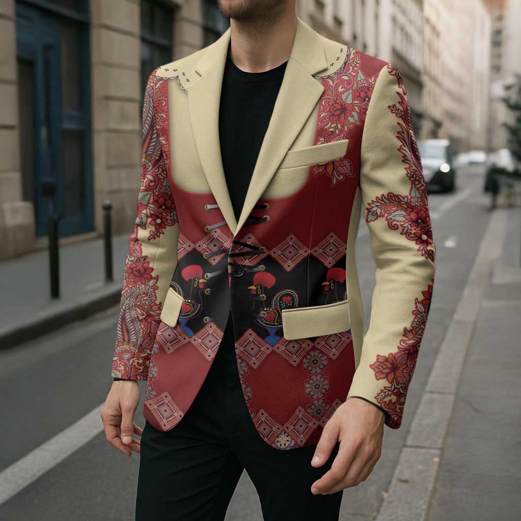 Portugal National Costume Blazer Barcelos Rooster Patterns - Wonder Print Shop
