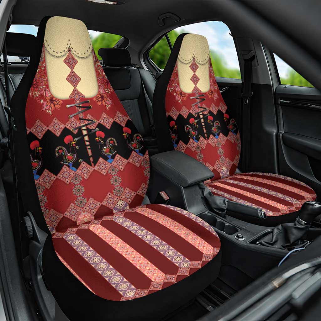 Portugal National Costume Car Seat Cover Barcelos Rooster Patterns - Wonder Print Shop