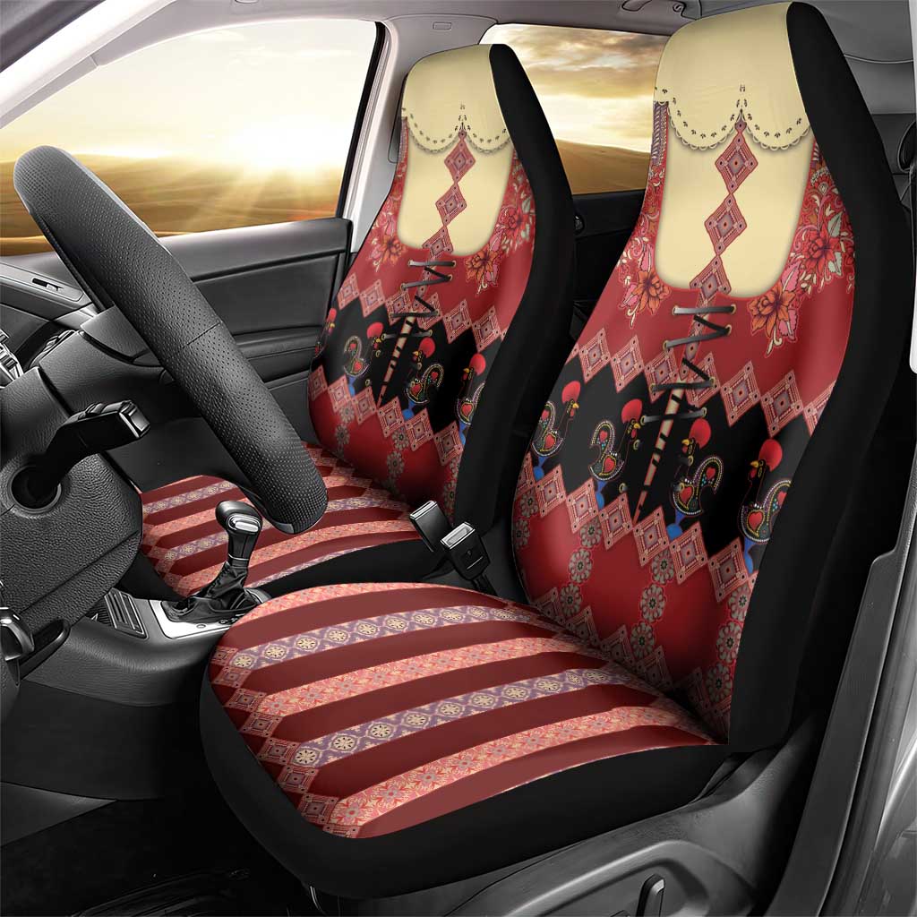 Portugal National Costume Car Seat Cover Barcelos Rooster Patterns - Wonder Print Shop