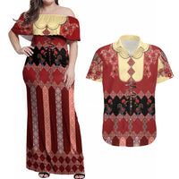 Portugal National Costume Couples Matching Off Shoulder Maxi Dress and Hawaiian Shirt Barcelos Rooster Patterns - Wonder Print Shop