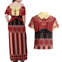 Portugal National Costume Couples Matching Off Shoulder Maxi Dress and Hawaiian Shirt Barcelos Rooster Patterns - Wonder Print Shop