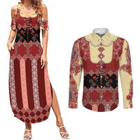 Portugal National Costume Couples Matching Summer Maxi Dress and Long Sleeve Button Shirt Barcelos Rooster Patterns - Wonder Print Shop