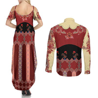 Portugal National Costume Couples Matching Summer Maxi Dress and Long Sleeve Button Shirt Barcelos Rooster Patterns - Wonder Print Shop