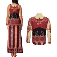 Portugal National Costume Couples Matching Tank Maxi Dress and Long Sleeve Button Shirt Barcelos Rooster Patterns - Wonder Print Shop