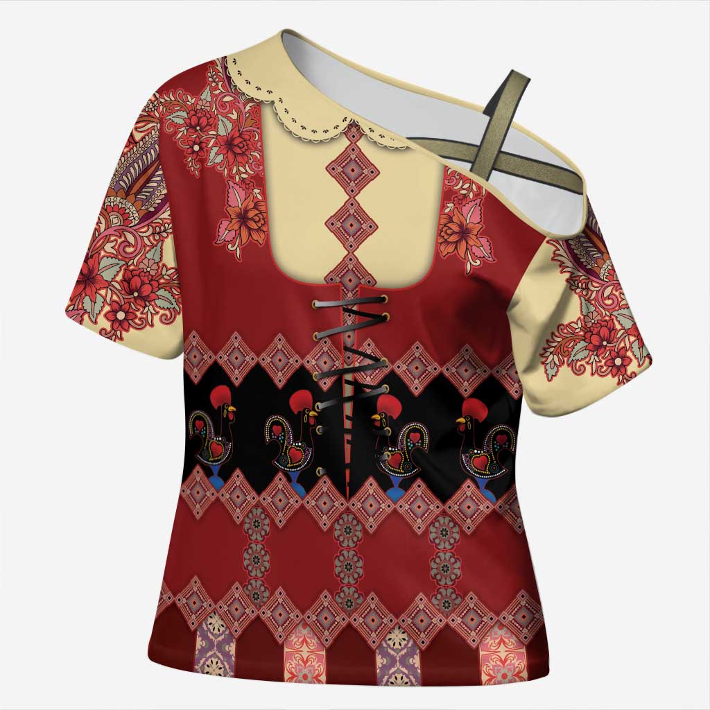 Portugal National Costume Cross Shoulder Shirt Barcelos Rooster Patterns - Wonder Print Shop