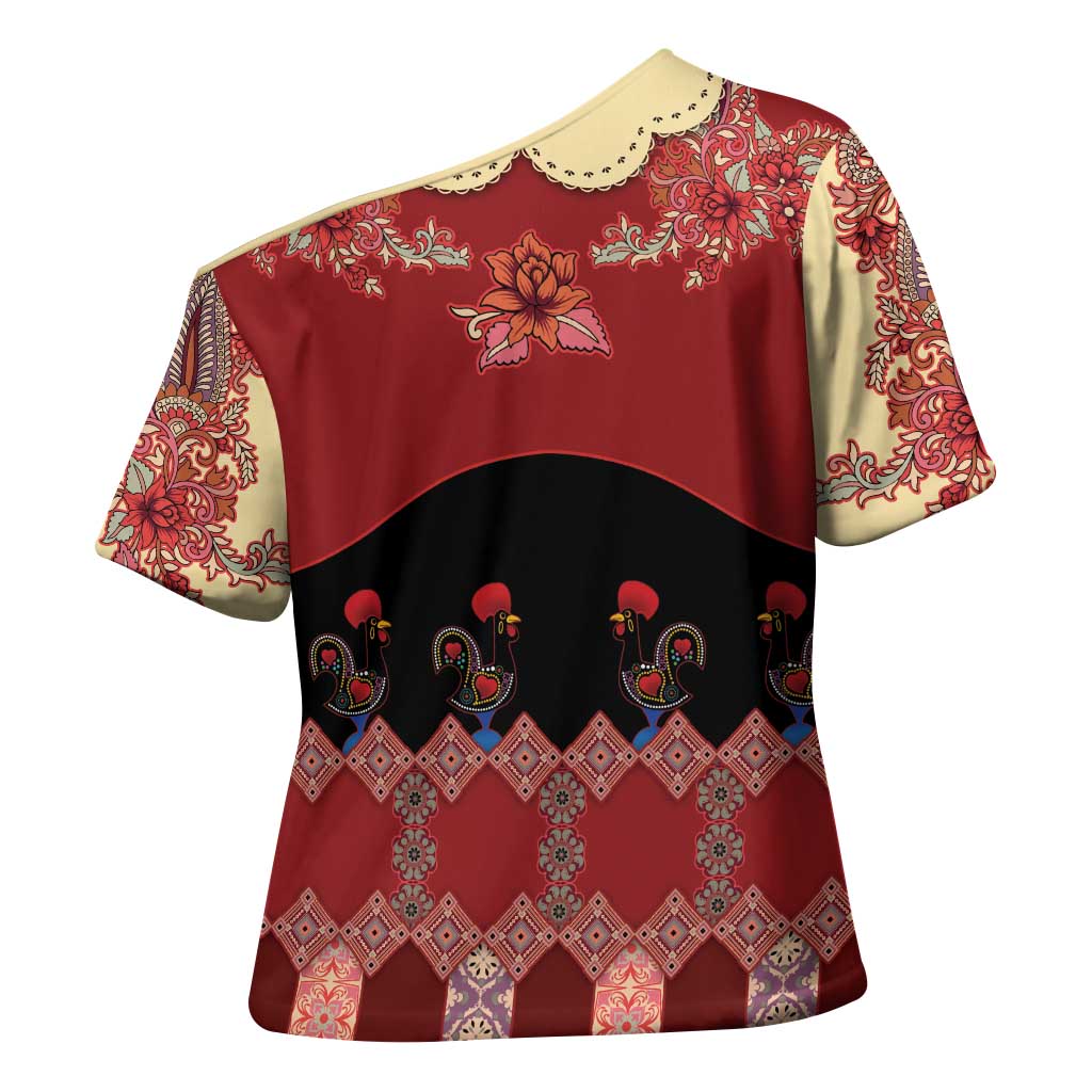 Portugal National Costume Cross Shoulder Shirt Barcelos Rooster Patterns - Wonder Print Shop