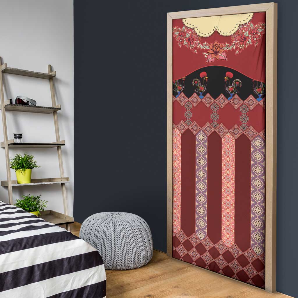 Portugal National Costume Door Cover Barcelos Rooster Patterns - Wonder Print Shop