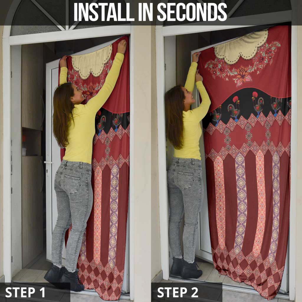 Portugal National Costume Door Cover Barcelos Rooster Patterns - Wonder Print Shop