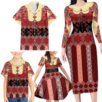 Portugal National Costume Family Matching Long Sleeve Bodycon Dress and Hawaiian Shirt Barcelos Rooster Patterns - Wonder Print Shop