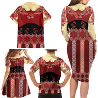 Portugal National Costume Family Matching Long Sleeve Bodycon Dress and Hawaiian Shirt Barcelos Rooster Patterns - Wonder Print Shop