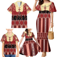 Portugal National Costume Family Matching Mermaid Dress and Hawaiian Shirt Barcelos Rooster Patterns - Wonder Print Shop