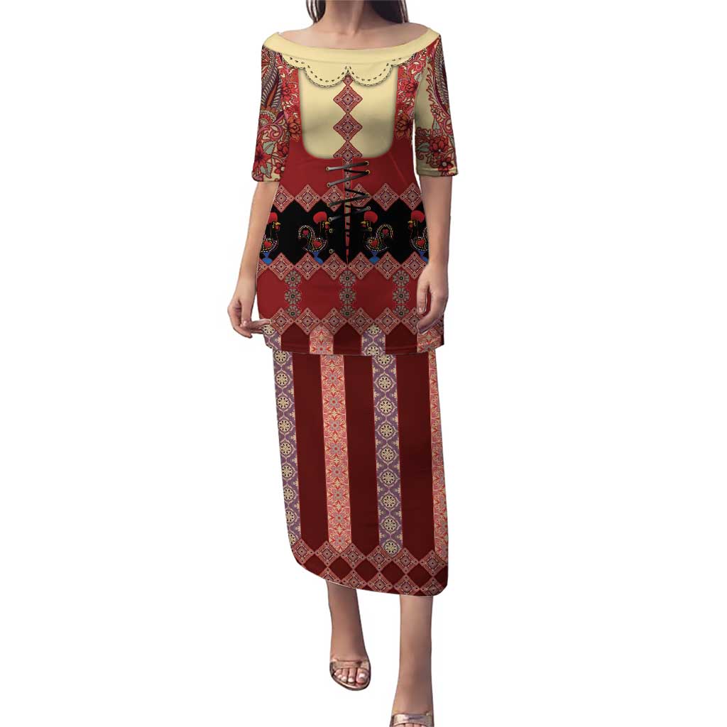 Portugal National Costume Family Matching Puletasi and Hawaiian Shirt Barcelos Rooster Patterns - Wonder Print Shop