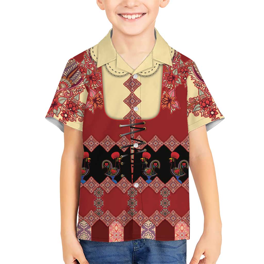 Portugal National Costume Family Matching Puletasi and Hawaiian Shirt Barcelos Rooster Patterns - Wonder Print Shop