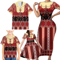 Portugal National Costume Family Matching Short Sleeve Bodycon Dress and Hawaiian Shirt Barcelos Rooster Patterns - Wonder Print Shop