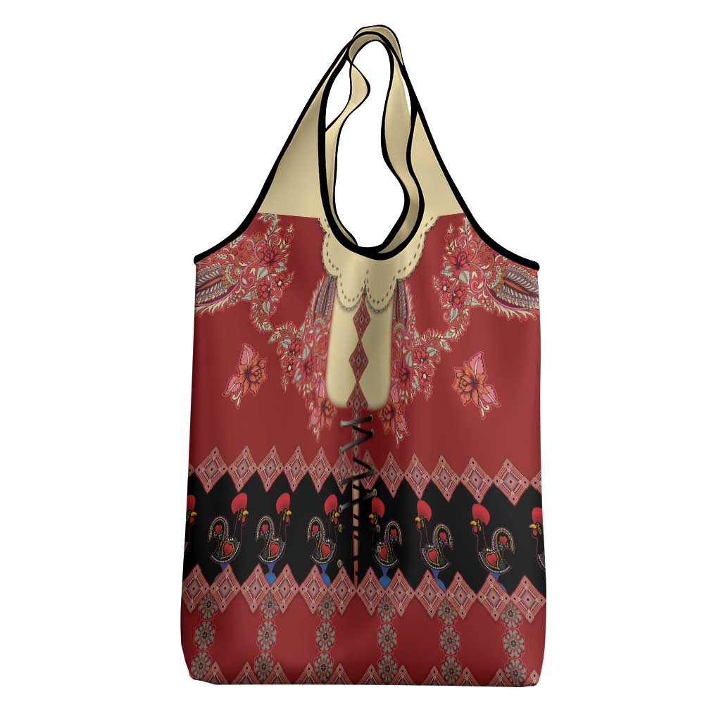 Portugal National Costume Grocery Bag Barcelos Rooster Patterns - Wonder Print Shop