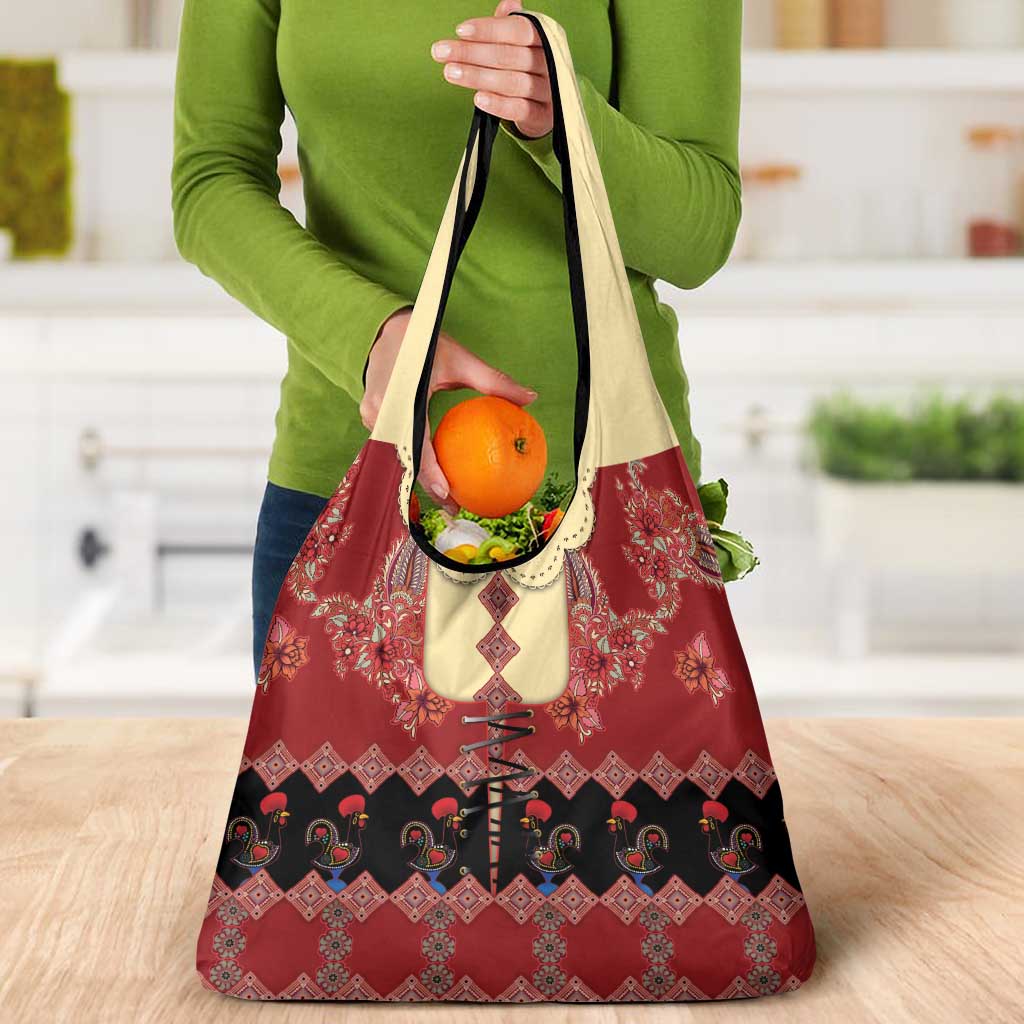 Portugal National Costume Grocery Bag Barcelos Rooster Patterns - Wonder Print Shop