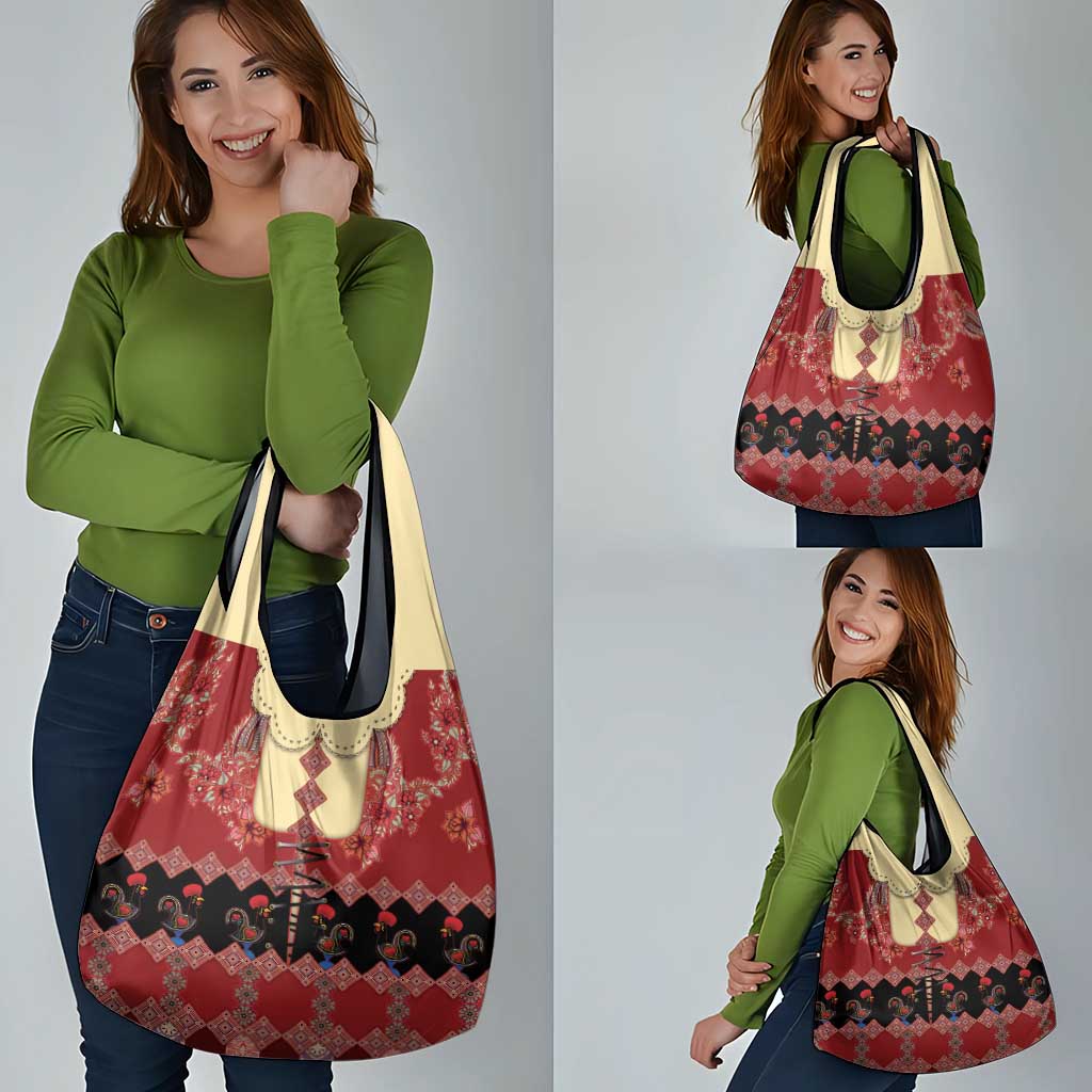 Portugal National Costume Grocery Bag Barcelos Rooster Patterns - Wonder Print Shop