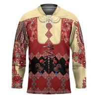 Portugal National Costume Hockey Jersey Barcelos Rooster Patterns - Wonder Print Shop