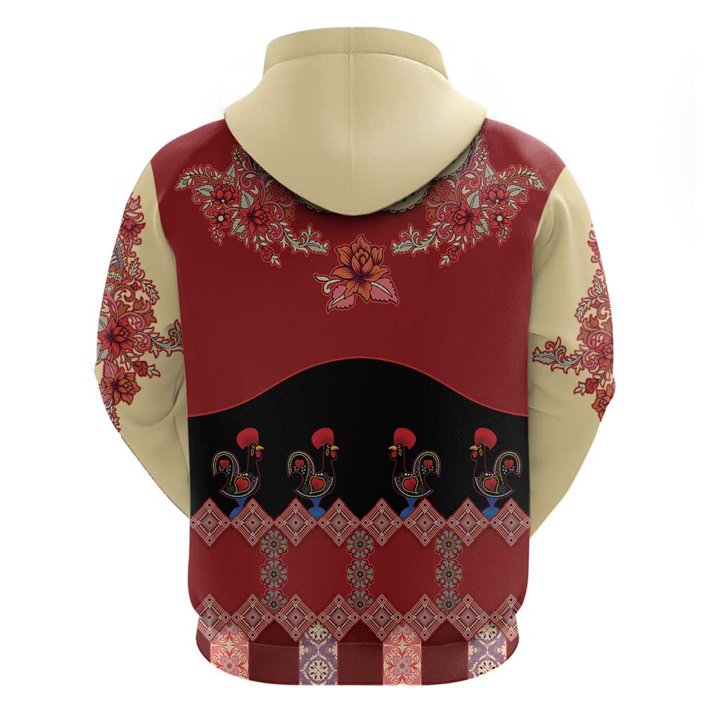Portugal National Costume Hoodie Barcelos Rooster Patterns - Wonder Print Shop