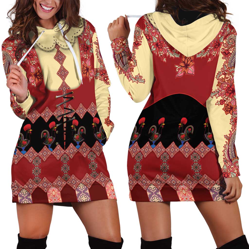Portugal National Costume Hoodie Dress Barcelos Rooster Patterns - Wonder Print Shop