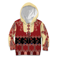 Portugal National Costume Kid Hoodie Barcelos Rooster Patterns - Wonder Print Shop