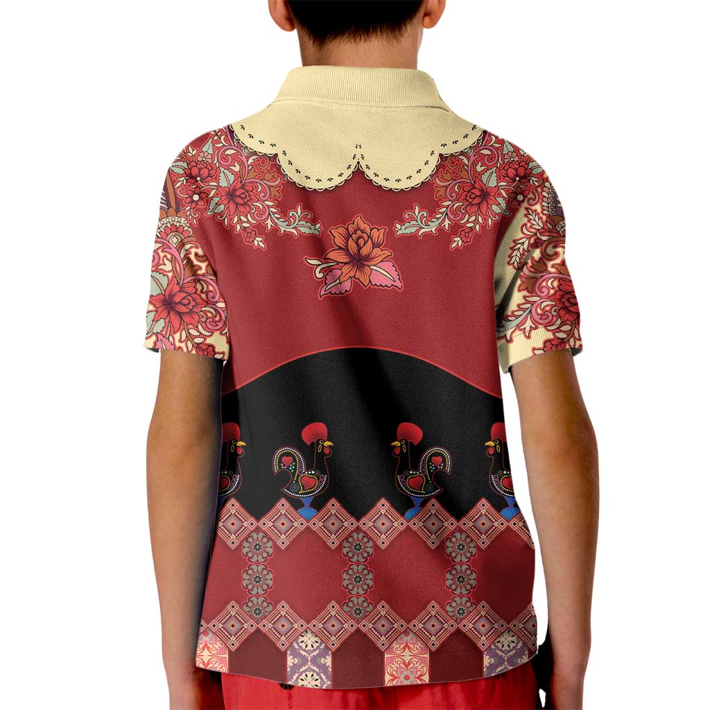 Portugal National Costume Kid Polo Shirt Barcelos Rooster Patterns - Wonder Print Shop