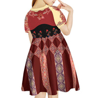 Portugal National Costume Kid Short Sleeve Dress Barcelos Rooster Patterns - Wonder Print Shop