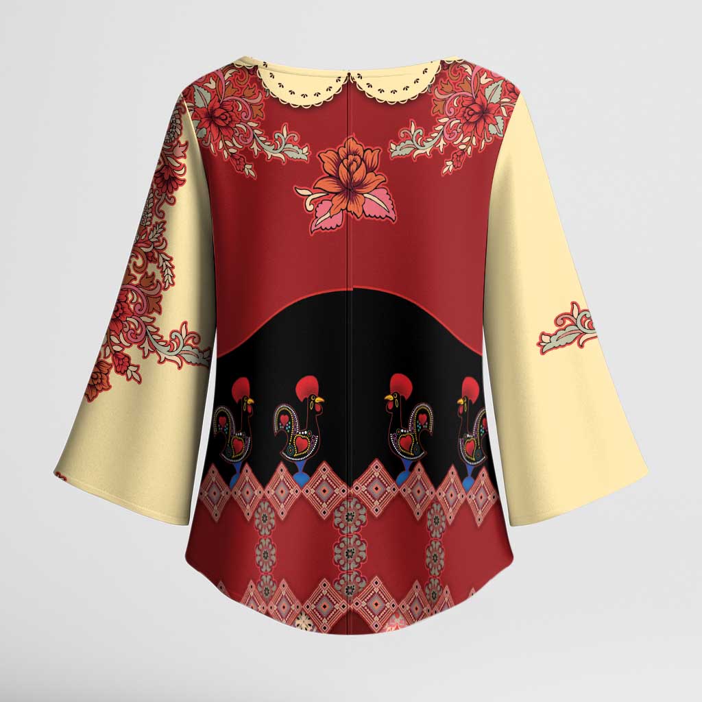 Portugal National Costume Kimono Sleeve Blouse Barcelos Rooster Patterns - Wonder Print Shop