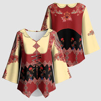 Portugal National Costume Kimono Sleeve Blouse Barcelos Rooster Patterns - Wonder Print Shop