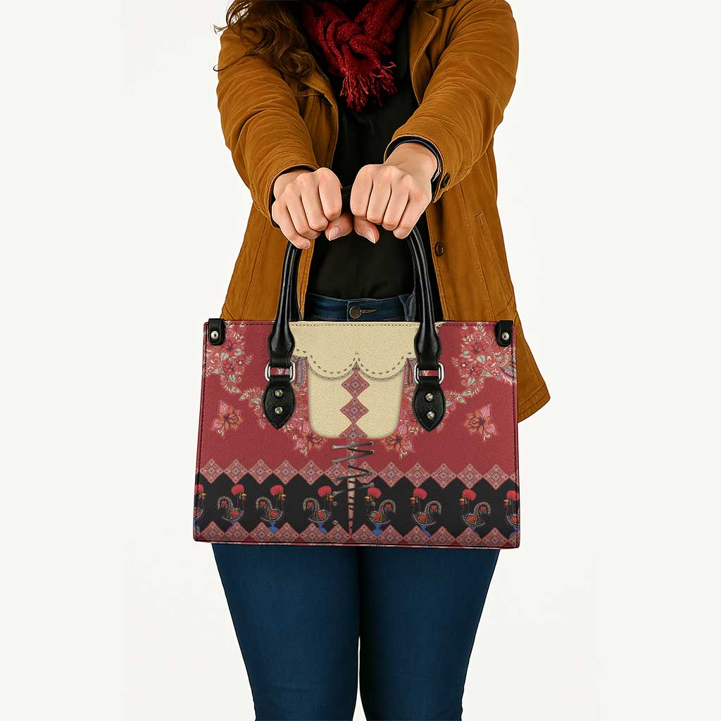 Portugal National Costume Leather Bag Barcelos Rooster Patterns - Wonder Print Shop