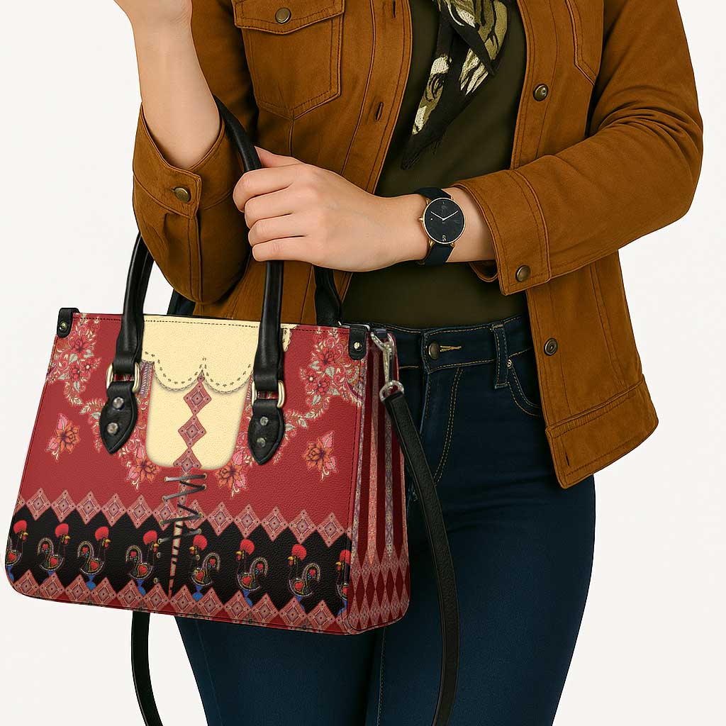 Portugal National Costume Leather Bag Barcelos Rooster Patterns - Wonder Print Shop