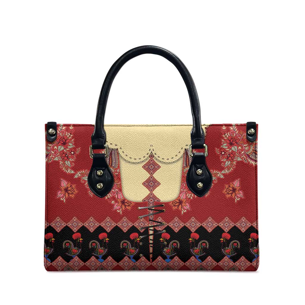 Portugal National Costume Leather Bag Barcelos Rooster Patterns - Wonder Print Shop