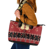 Portugal National Costume Leather Tote Bag Barcelos Rooster Patterns - Wonder Print Shop