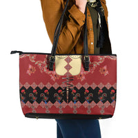 Portugal National Costume Leather Tote Bag Barcelos Rooster Patterns - Wonder Print Shop