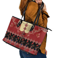 Portugal National Costume Leather Tote Bag Barcelos Rooster Patterns - Wonder Print Shop