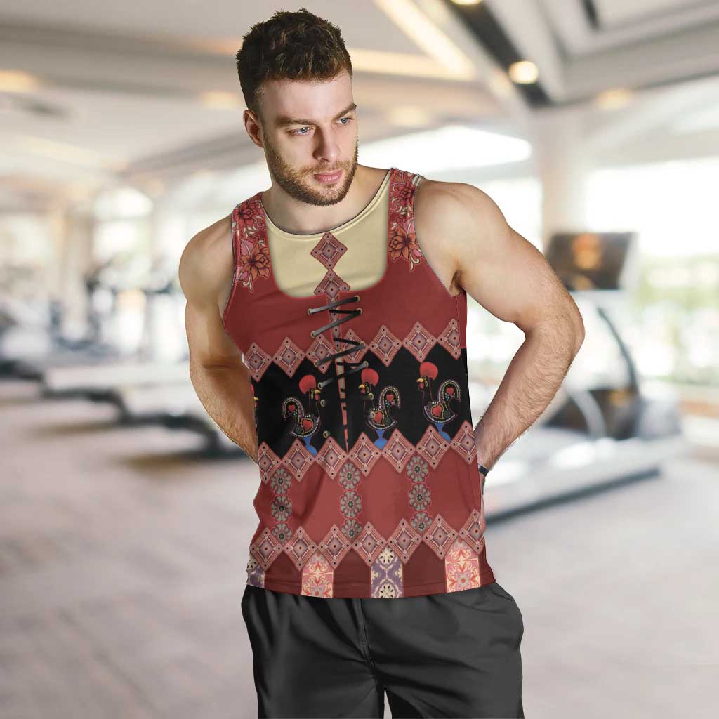 Portugal National Costume Men Tank Top Barcelos Rooster Patterns - Wonder Print Shop