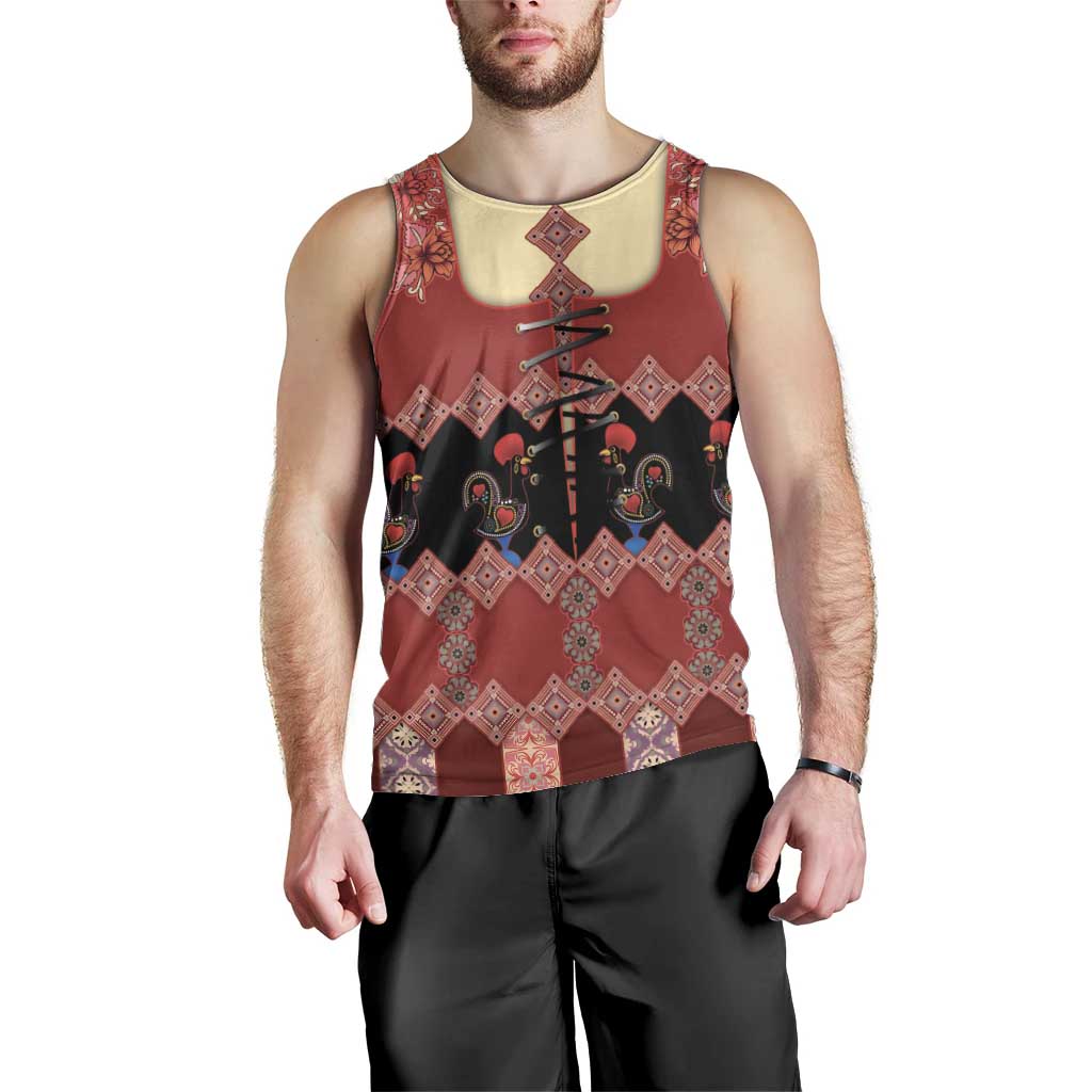 Portugal National Costume Men Tank Top Barcelos Rooster Patterns - Wonder Print Shop