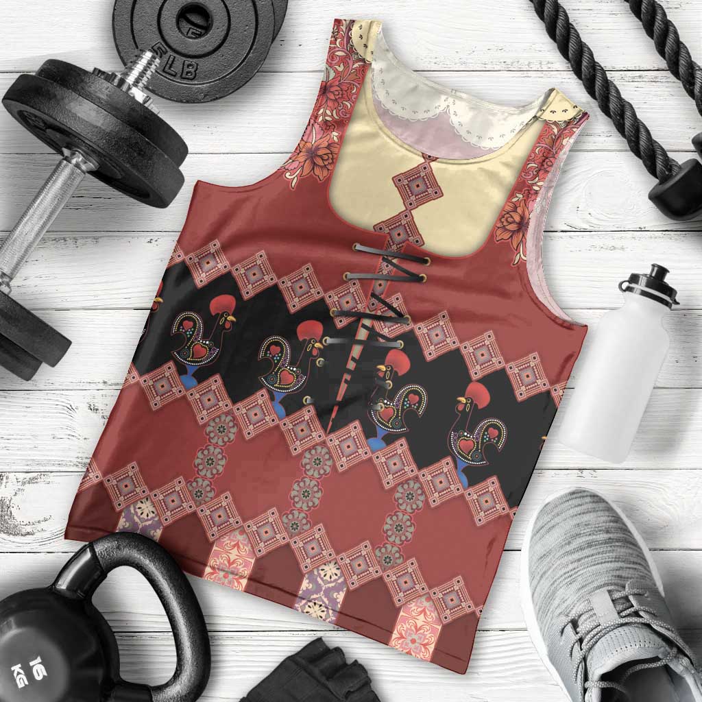 Portugal National Costume Men Tank Top Barcelos Rooster Patterns - Wonder Print Shop