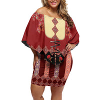 Portugal National Costume Off Shoulder Short Dress Barcelos Rooster Patterns - Wonder Print Shop