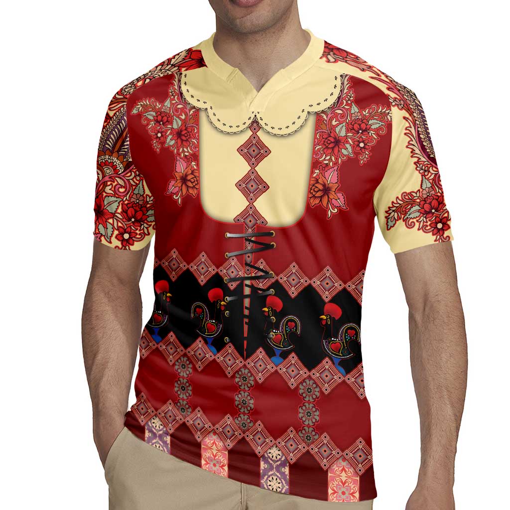 Portugal National Costume Rugby Jersey Barcelos Rooster Patterns - Wonder Print Shop