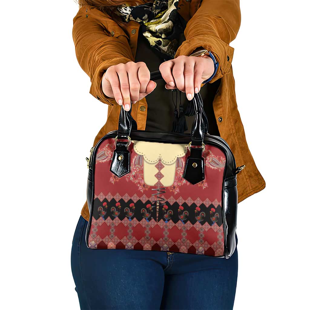 Portugal National Costume Shoulder Handbag Barcelos Rooster Patterns - Wonder Print Shop