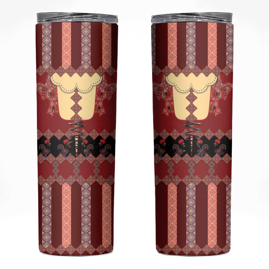 Portugal National Costume Skinny Tumbler Barcelos Rooster Patterns - Wonder Print Shop