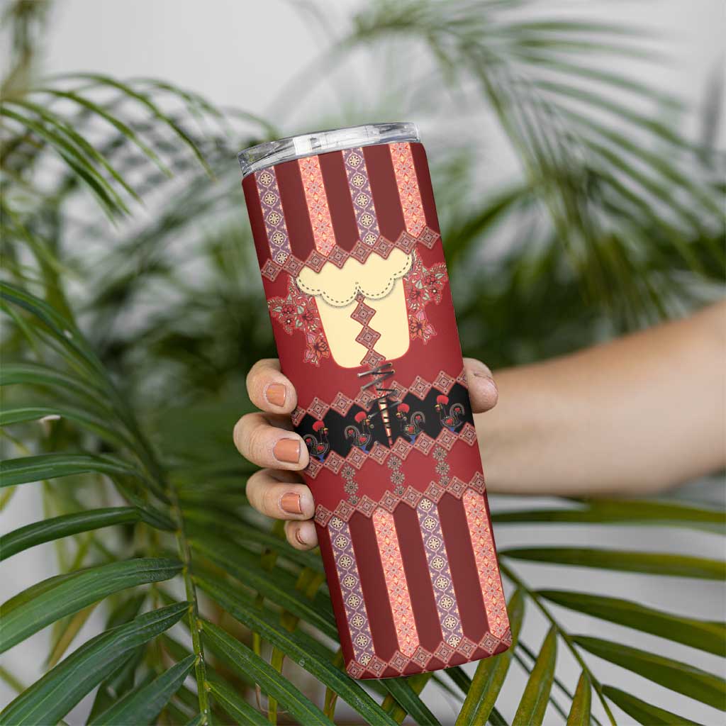 Portugal National Costume Skinny Tumbler Barcelos Rooster Patterns - Wonder Print Shop