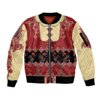 Portugal National Costume Sleeve Zip Bomber Jacket Barcelos Rooster Patterns - Wonder Print Shop
