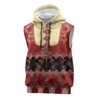 Portugal National Costume Sleeveless Hoodie Barcelos Rooster Patterns - Wonder Print Shop