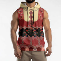 Portugal National Costume Sleeveless Hoodie Barcelos Rooster Patterns - Wonder Print Shop