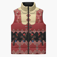 Portugal National Costume Sleeveless Puffer Jacket Barcelos Rooster Patterns - Wonder Print Shop