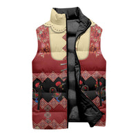 Portugal National Costume Sleeveless Puffer Jacket Barcelos Rooster Patterns - Wonder Print Shop