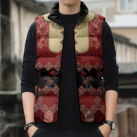 Portugal National Costume Sleeveless Puffer Jacket Barcelos Rooster Patterns - Wonder Print Shop