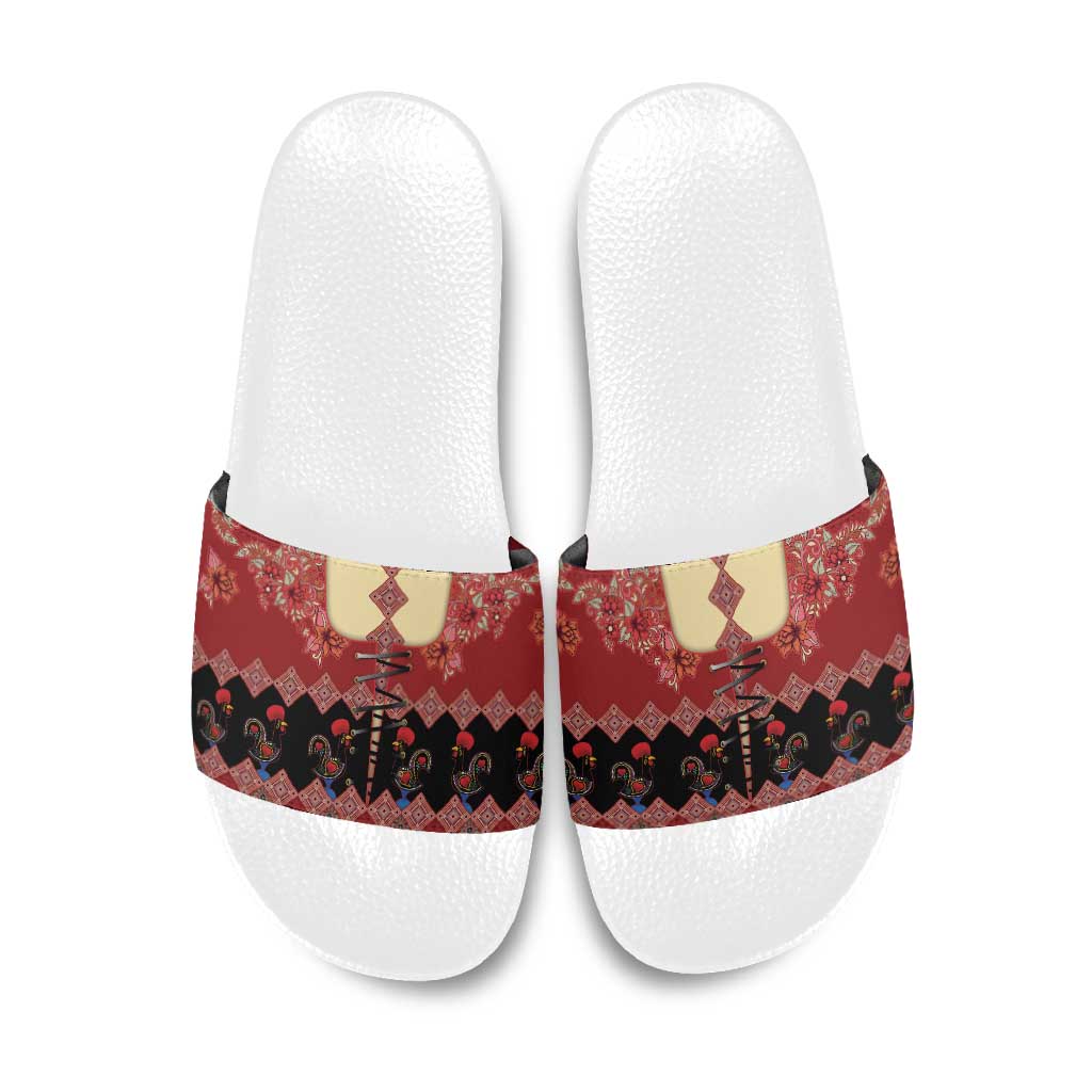 Portugal National Costume Slide Sandals Barcelos Rooster Patterns - Wonder Print Shop